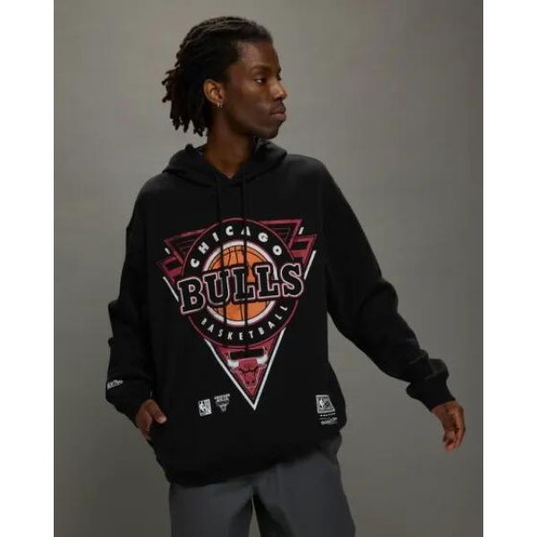 Mitchell & Ness Chicago Bulls Hoodie Overdyed Black