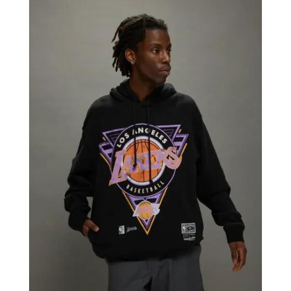 Mitchell & Ness Lakers Hoodie Overdyed Black