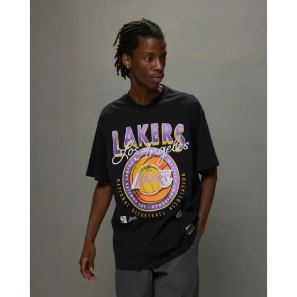 Mitchell & Ness Lakers Tee Overdyed Black