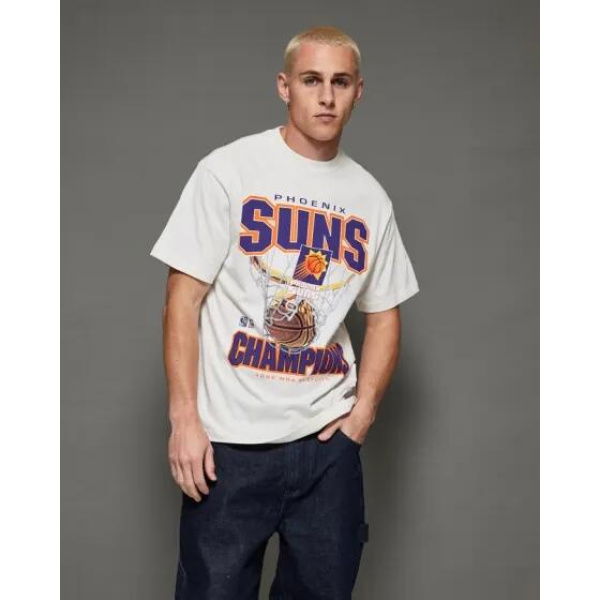 Mitchell & Ness Phoenix Suns Nothing But The Net Tee White Marl