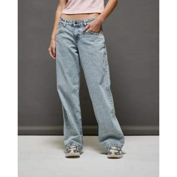 Motel Rocks Low Rise Parallel Jeans Light Blue Wash