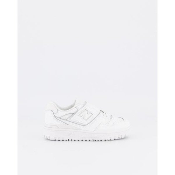 New Balance Kids 550 Bungee Lace With Top Strap 550 White (100)