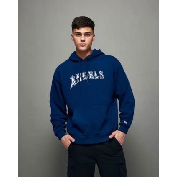 New Era La Angels Oversized Hoodie Dk Blue