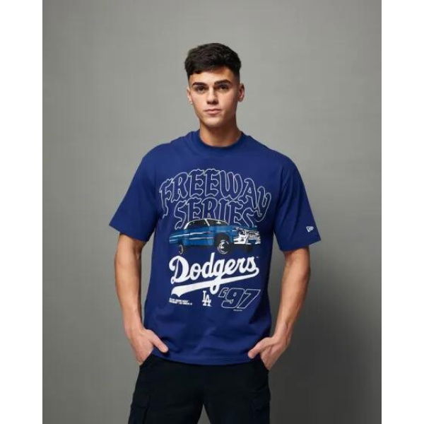 New Era La Dodgers Oversized Tee Dk Blue