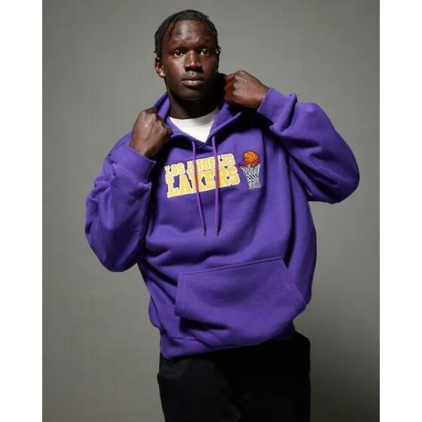 New Era La Lakers Oversized Hoodie Purple