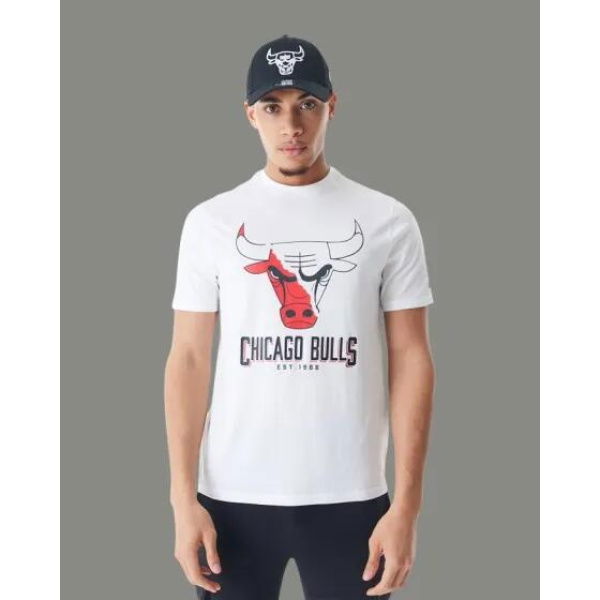 New Era Nba Logo Graphic Chicago Bulls White White