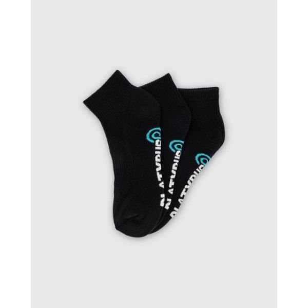 Platypus Socks Platypus Ankle Socks 3 Pk (7-9) Black