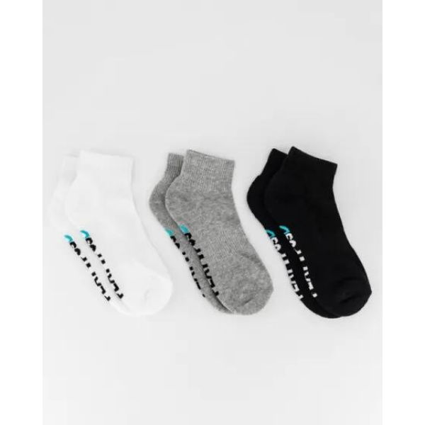 Platypus Socks Platypus Ankle Socks 3 Pk Bright White Grey Marle Black