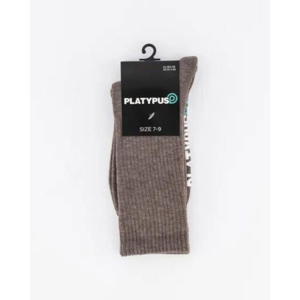 Platypus Socks Platypus Crew Ribbed Socks Brown