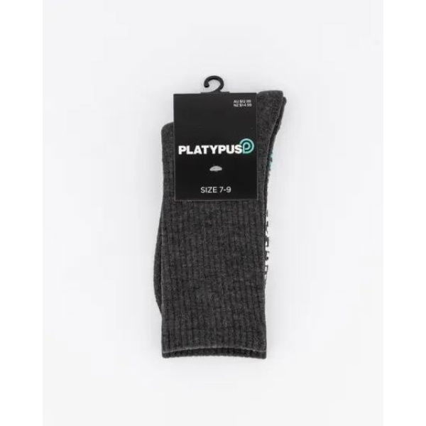 Platypus Socks Platypus Crew Ribbed Socks Grey