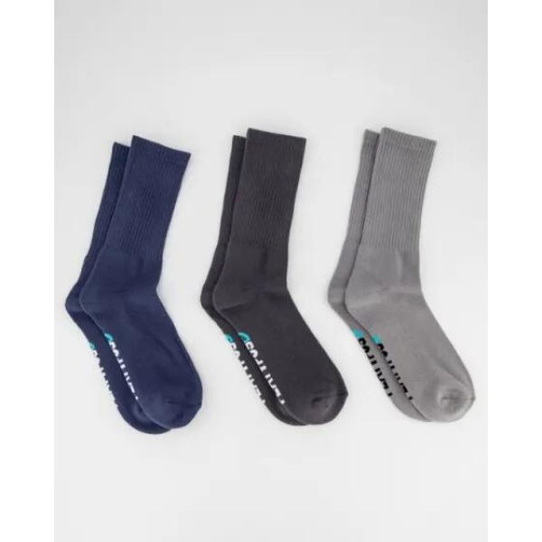 Platypus Socks Platypus Crew Socks 3 Pack Grey Charcoal Navy