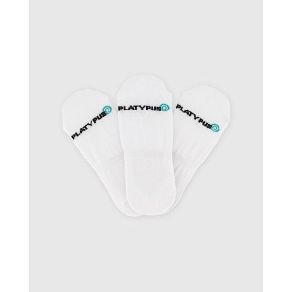 Platypus Socks Platypus Invisible Socks 3 Pk (10-12) White