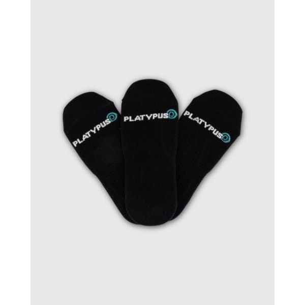 Platypus Socks Platypus Invisible Socks 3 Pk (3.5-6) Black