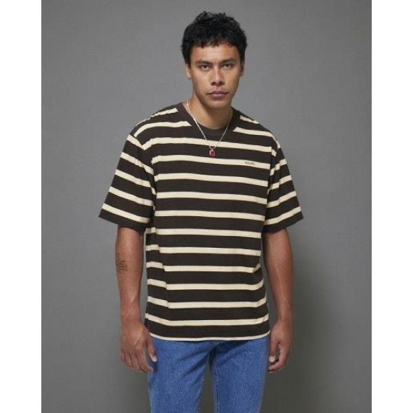 Rolla's Stripe Tee Brown