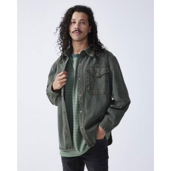 Rolla's Trade Drill Shacket Army Green