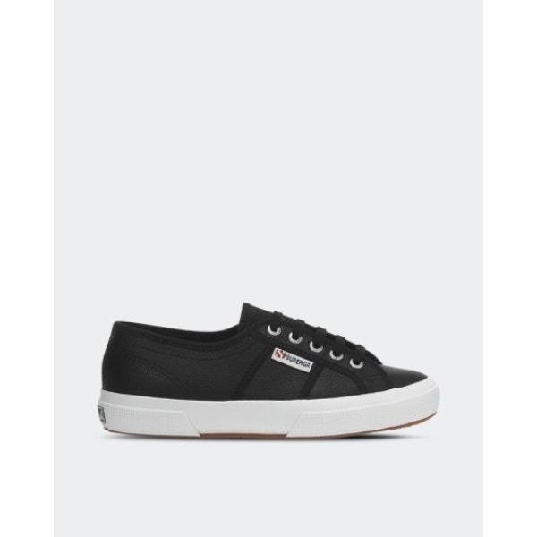 Superga 2750 Tumbled Leather C39 Black-white - Black - White