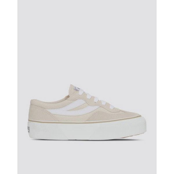 Superga Womens 3041 Revolley Colorblock Platform Beige Lt - Fwhite