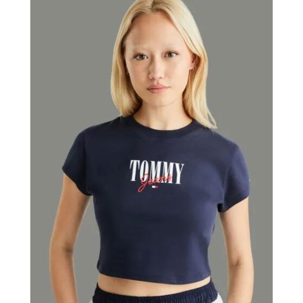 Tommy Hilfiger Baby Crop Logo Tee Twilight Navy