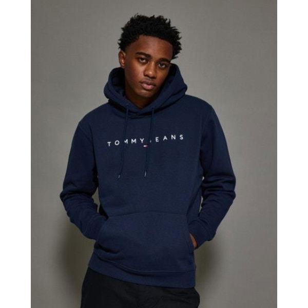 Tommy Hilfiger Linear Logo Hoodie Dark Night Navy