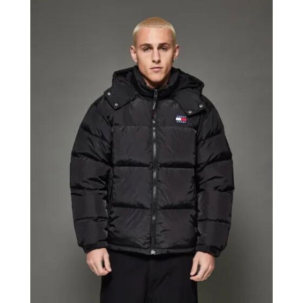 Tommy Hilfiger Logo Casual Alaska Puffer Black