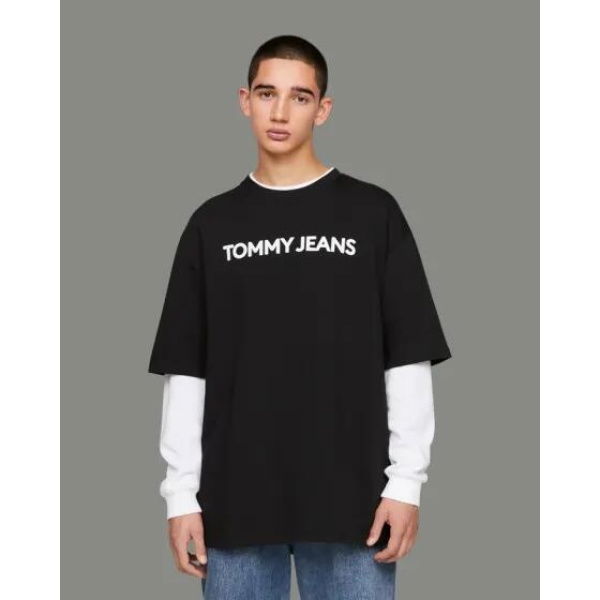 Tommy Hilfiger Logo Oversized Fit Tee Black