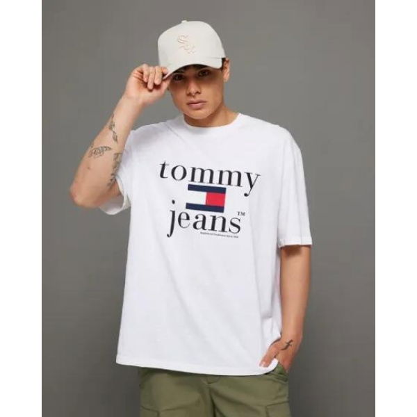 Tommy Hilfiger Logo Oversized Tee White