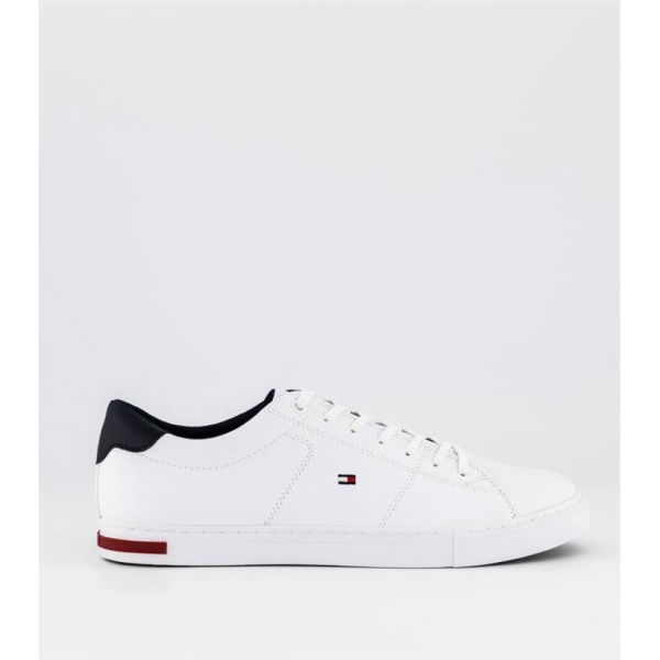 Tommy Hilfiger Mens Essential Signature Detail Leather Trainers Midnight