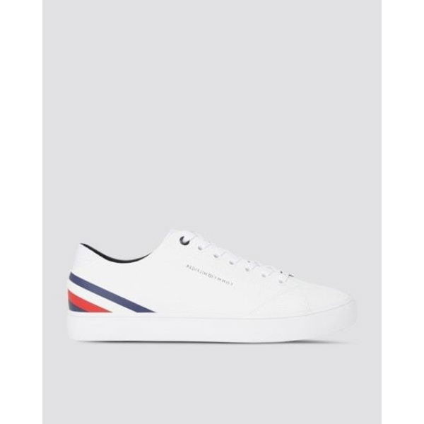 Tommy Hilfiger Mens Signature Tape Lace-up Trainers White