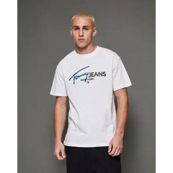 Tommy Hilfiger Regular Spray Popcolour Tee White