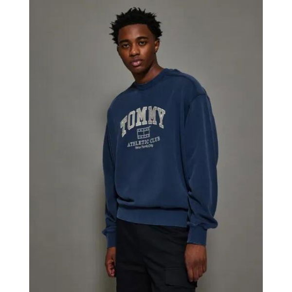 Tommy Hilfiger Varsity Garment Dyex Boxy Sweatshirt Dark Night Navy