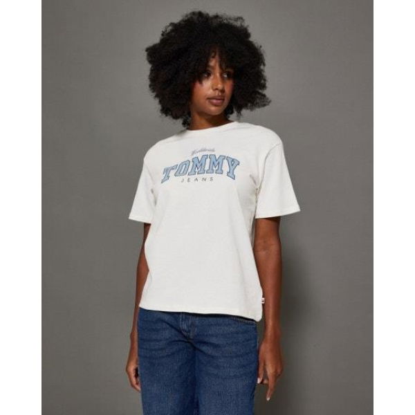 Tommy Hilfiger Varsity Logo Relaxed Fit T-shirt Ancient White