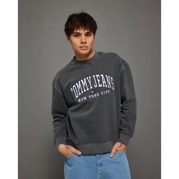 Tommy Hilfiger Varsity Washed Relaxed Sweatshirt Black