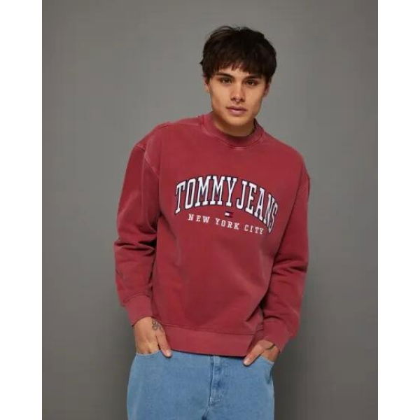 Tommy Hilfiger Varsity Washed Relaxed Sweatshirt Regatta Red