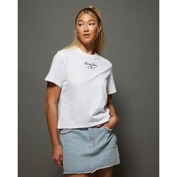 Tommy Hilfiger Womens Essential Classic Fit Logo T-shirt White