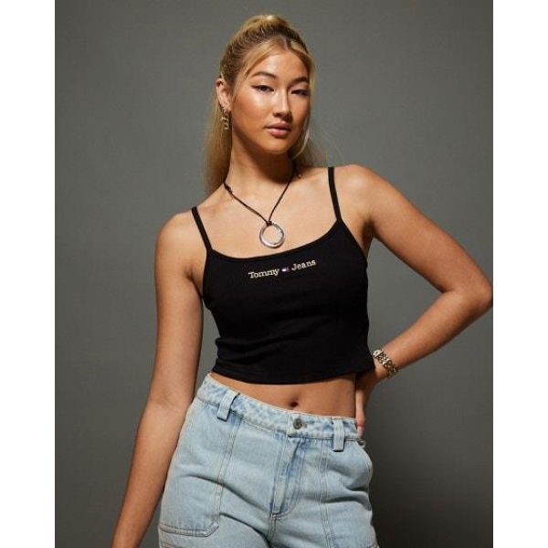 Tommy Hilfiger Womens Logo Singlet Top Black