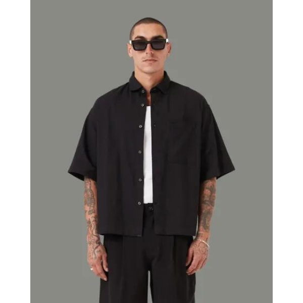 Zanerobe Box Crop Shirt Black