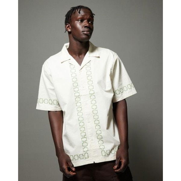 Zanerobe Ceramic Short Sleeve Holiday Shirt Beige