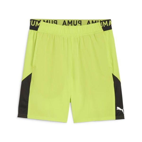 7 Stretch Woven Men's Training Shorts in Lime Pow/Black, Size 2XL, Polyester by PUMA