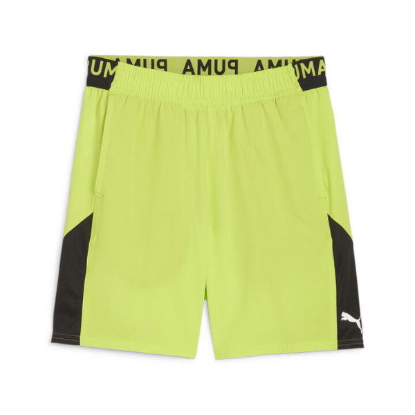 7 Stretch Woven Men's Training Shorts in Lime Pow/Black, Size Small, Polyester by PUMA