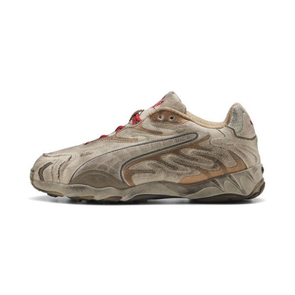 A$AP ROCKY x Inhale Distressed Canvas Sneakers Unisex in Alpine Snow/Silver/Sand Dune, Size 5, Synthetic by PUMA