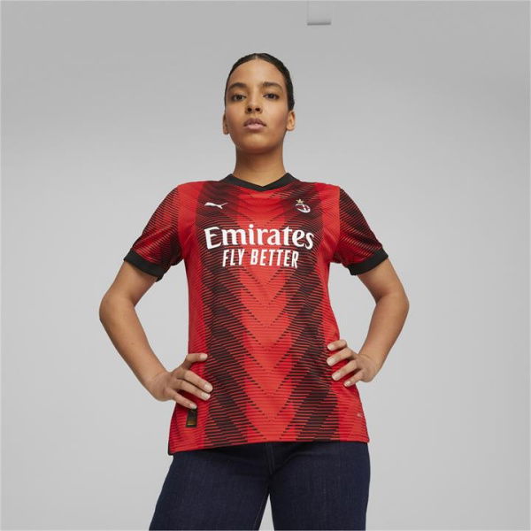 AC Milan 23/24 Women's Home Jersey Shirt in For All Time Red/Black, Size Large, Polyester by PUMA