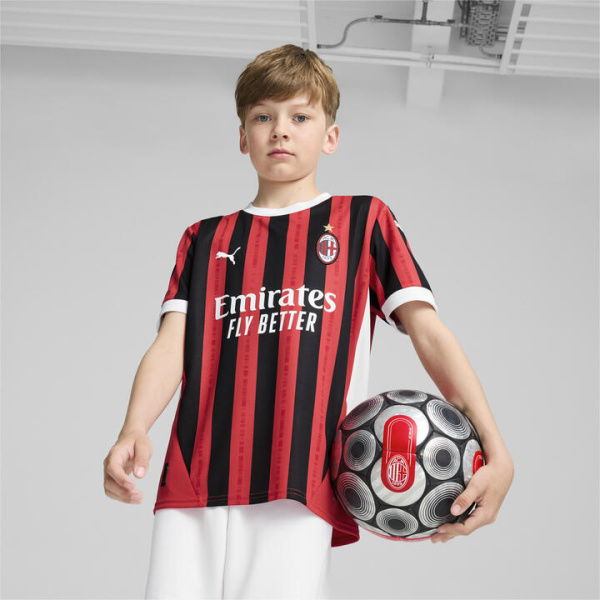 AC Milan 24/25 Home Youth Jersey Shirt in For All Time Red/Black, Size XL, Polyester by PUMA