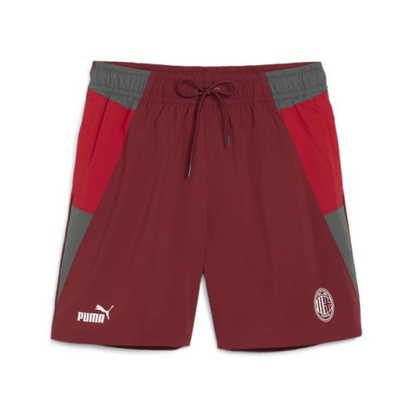 AC Milan Men's Woven Shorts in Team Regal Red/Fast Red/Cool Dark Gray, Size Large, Polyester by PUMA