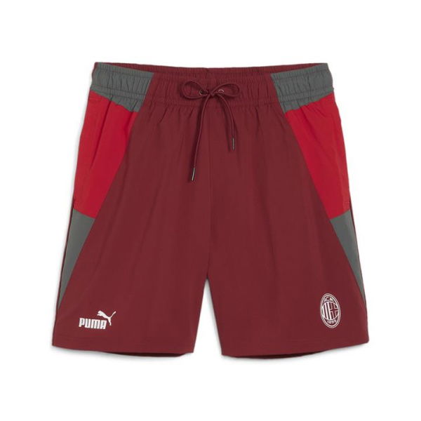 AC Milan Men's Woven Shorts in Team Regal Red/Fast Red/Cool Dark Gray, Size Small, Polyester by PUMA