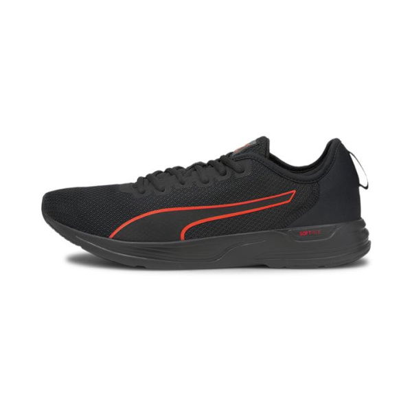 Accent Unisex Running Shoes in Black/Lava Blast, Size 10, Synthetic by PUMA Shoes