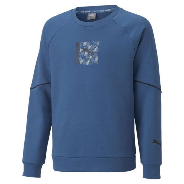 Active Sports Crewneck Boys Sweatshirt in Lake Blue, Size XS, Cotton/Polyester by PUMA