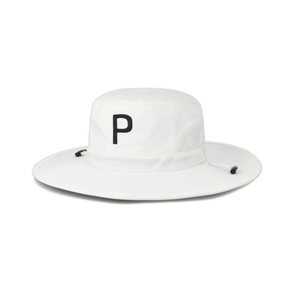 Aussie P Golf Bucket Hat in Bright White, Polyester/Cotton by PUMA