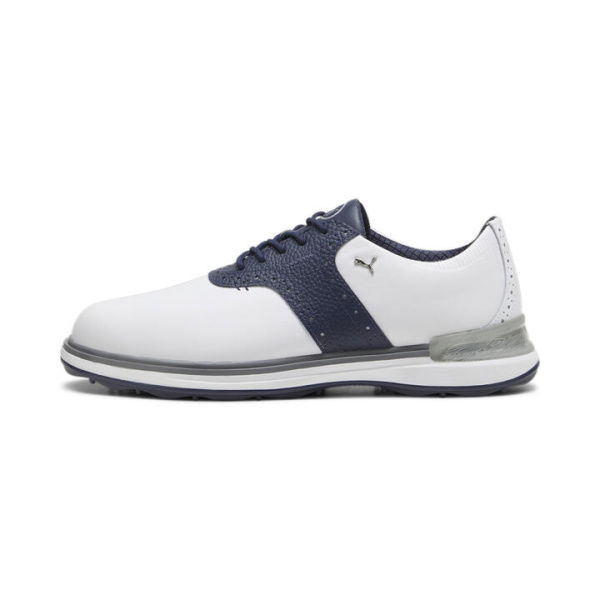 Avant Men's Golf Shoes in White/Deep Navy/Speed Blue, Size 8, Synthetic by PUMA Shoes