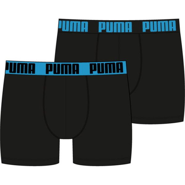 Basic Men's Boxers 2 Pack in Black/Cobalt, Size Large by PUMA