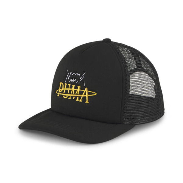 Basketball Unisex Trucker Cap in Black, Polyester by PUMA